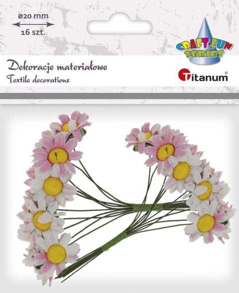 Titanum Ozdoba papierowa Craft-Fun Series Materiałowe rumianki na druciku Titanum (18YX-62/1)
