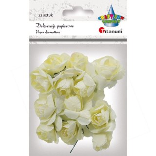 Titanum Ozdoba papierowa Craft-Fun Series Różyczki papierowe na druciku jasnokremowe Titanum (ZH-001)