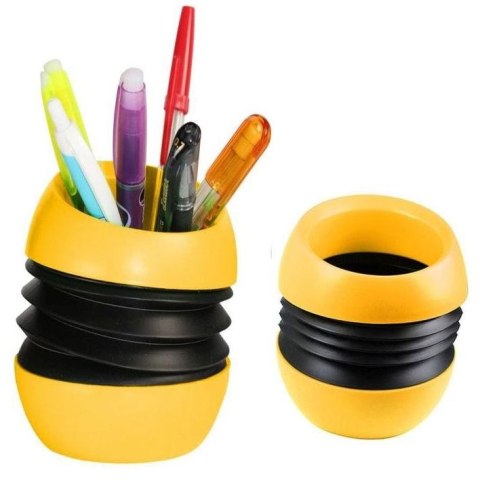 Titanum Pojemnik na długopisy Titanum żółty Ø6,2 cm wys. 8-10 cm