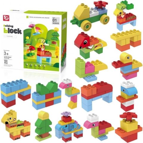 Trifox Klocki plastikowe ZWIERZĘTA 102 ELEMENTY Trifox (A-2404)