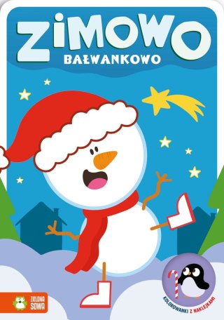 Aksjomat Książka dla dzieci Zimowo bałwankowo. Kolorowanki z naklejkami Aksjomat