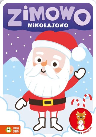 Aksjomat Książka dla dzieci Zimowo reniferowo. Kolorowanki z naklejkami Aksjomat