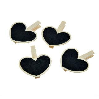 Arpex Serce klamerki z tablicówką 4 sztuki czarny Arpex (WA9939)