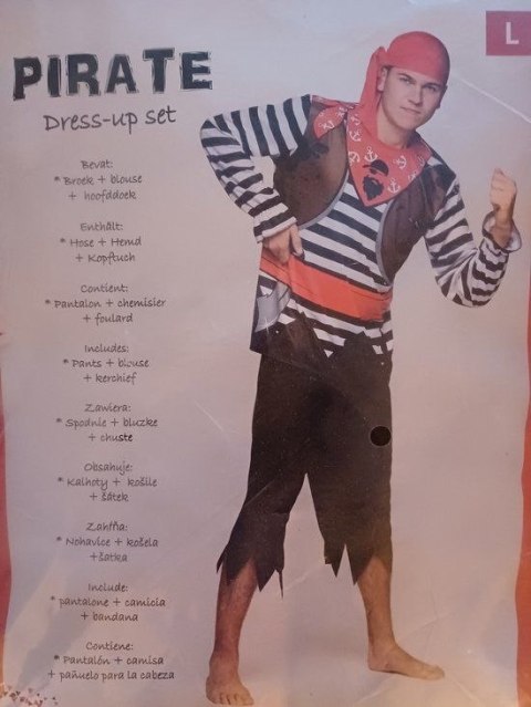 Bemag Kostium dla dorosłych, Pirat rozmiar L Bemag