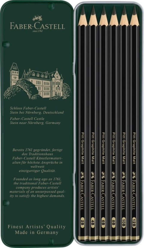 Faber Castell Ołówek artystyczny Pitt Graphite Matt 6 szt (różne) Faber Castell (115207 FC)