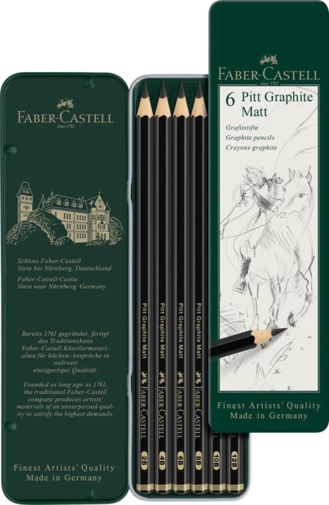 Faber Castell Ołówek artystyczny Pitt Graphite Matt 6 szt (różne) Faber Castell (115207 FC)