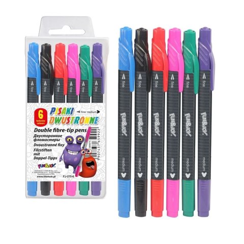 Fun&Joy Flamaster dwustronny 6 kol. Fun&Joy (FJ-275-6)