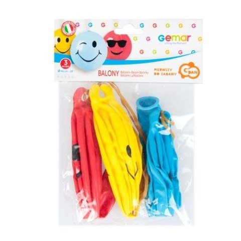 Godan Balon gumowy Uśmiechnięte piłki 3 sztuki bd 3 szt mix 450mm 18cal Godan (GB/PG47)