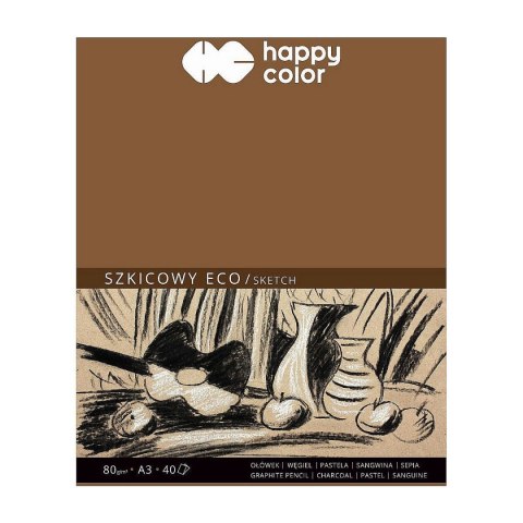 Happy Color Blok artystyczny szkicowy eko A3 80g 40k Happy Color (HA 3708 3040-A40)