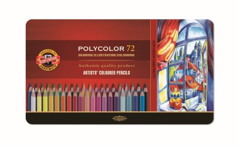 Koh-I-Noor Kredki ołówkowe profesjonalne Koh-I-Noor Polycolor 72 kolory w metalowym pudełku (3827)