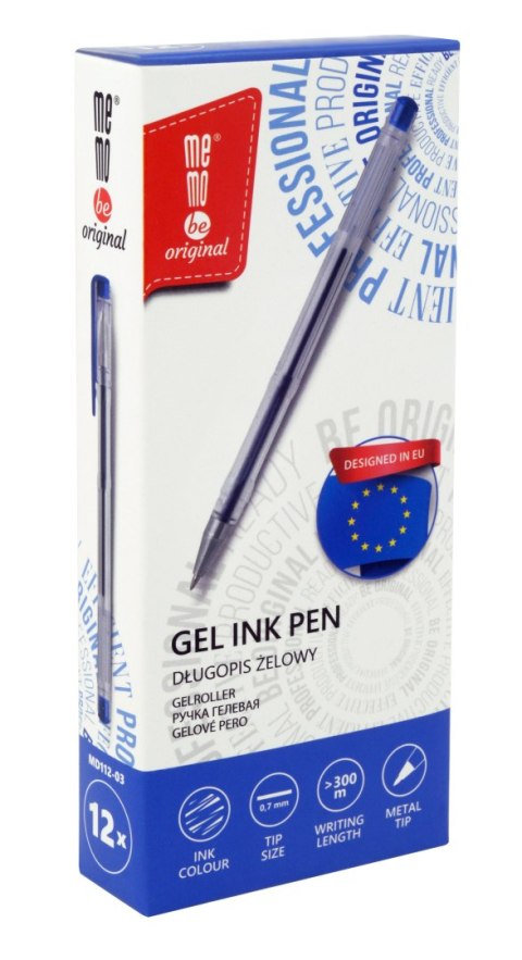 Memobe Długopis żelowy wkład niebieski 0,7mm Memobe (MD112-03)