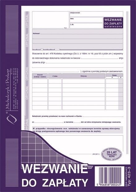 Michalczyk i Prokop Druk samokopiujący S o/1k A5 80k. Michalczyk i Prokop (423-3)