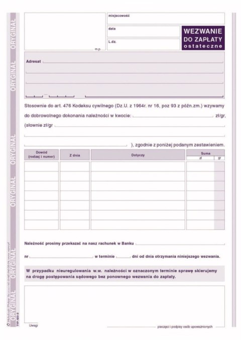 Michalczyk i Prokop Druk samokopiujący S o/1k A5 80k. Michalczyk i Prokop (423-3)