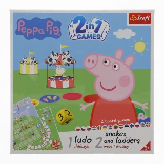 Trefl Gra planszowa 2w1 Chińczyk Węże i drabiny Świnka Peppa Trefl (02067)