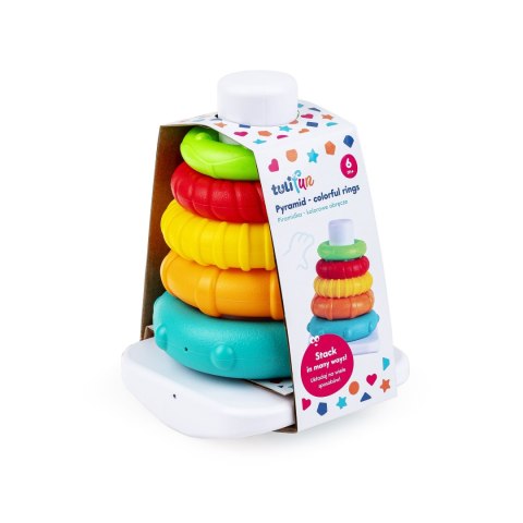 Tuli Fun Układanka PIRAMIDKA KOLOROWE OBRĘCZE Tuli Fun (TF30128)