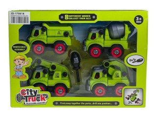 Adar Samochód zestaw 4 pojazdów do skręcania Adar (539938)