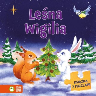 Aksjomat Książka dla dzieci Leśna Wigilia. Książka z puzzlami Aksjomat