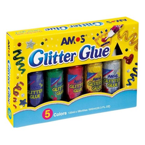 Amos Klej w płynie z brokatem 120ml Amos (GCL120P5)