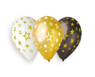 Godan Balon gumowy gwiazdki złote 6szt. mix 13cal Godan (GMS120/778ZN)
