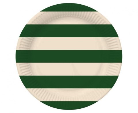 Godan Talerz jednorazowy paski zielono beżowe papier śr. 180mm 6 szt Godan (PG-TPA4)