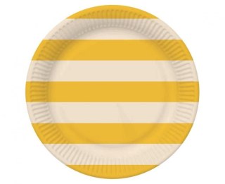 Godan Talerz jednorazowy paski żółty papier śr. 180mm 6 szt Godan (PG-TPA1)