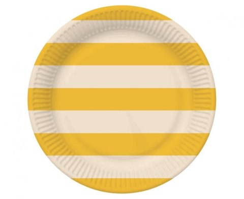 Godan Talerz jednorazowy paski żółty papier śr. 180mm 6 szt Godan (PG-TPA1)