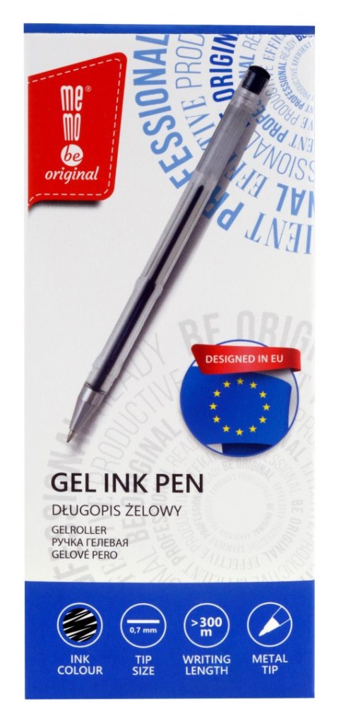 Memobe Długopis żelowy wkład czarny 0,7mm Memobe (MD112-02)