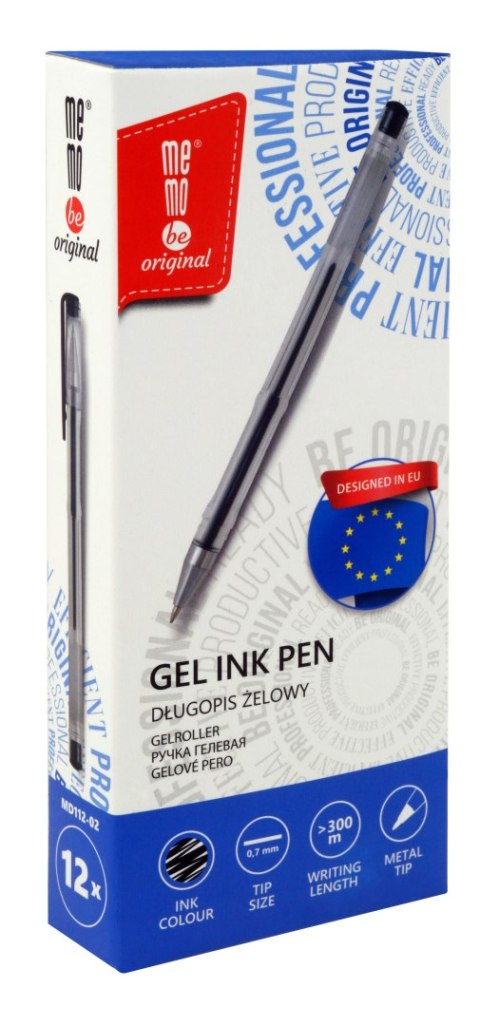 Memobe Długopis żelowy wkład czarny 0,7mm Memobe (MD112-02)