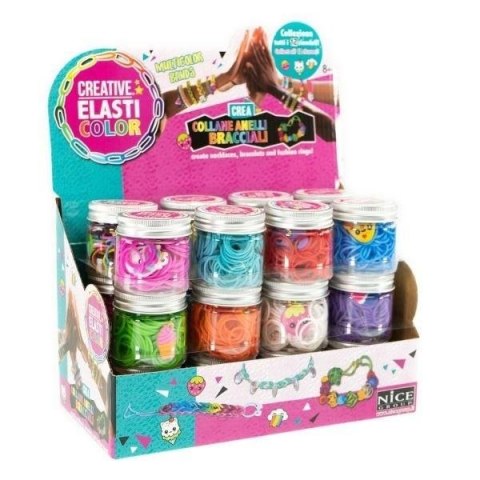 Nice Group Gumka do włosów Słoiczek z gumkami 15g mix Nice Group (0078)