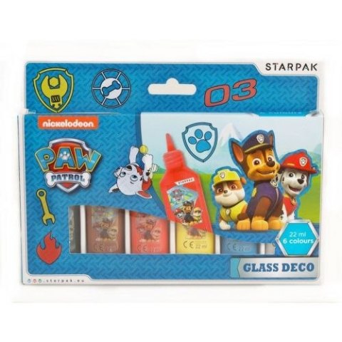Starpak Farba do malowania na szkle Paw Patrol kolor: mix 6 kolor. Starpak (363512)
