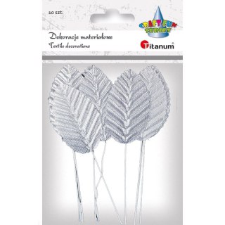 Titanum Ozdoba materiałowa Craft-Fun Series Liście na druciku srebrne Titanum (SY-007)