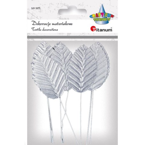 Titanum Ozdoba materiałowa Craft-Fun Series Liście na druciku srebrne Titanum (SY-007)