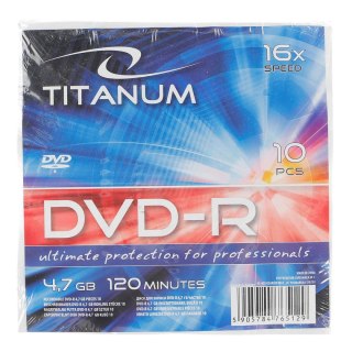 Titanum Płyta dvd Nośnik danych Płyta DVD-R 4,7GB x16 Titanum (x16 - Koperta 10)