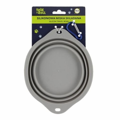 Trik Roll Gadżet Miska dla zwierząt silikonowa składana szara 19cm Trik Roll (560889)