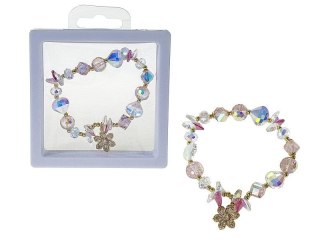 Adar Bransoletka red.6cm, rozciągliwa, szklane koraliki z metalowymo elementami, w ozdobnym pudełku Adar (607217)