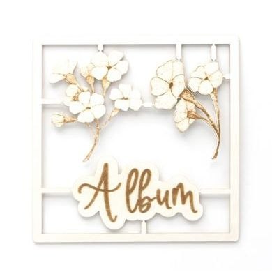 Galeria Papieru Ozdoba papierowa tekturki dekoracyjne napis album i kwiaty Galeria Papieru (253067)