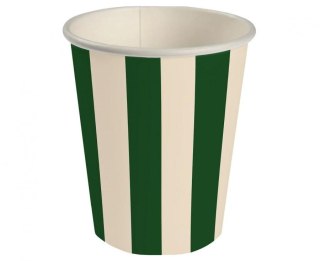 Godan Kubek jednorazowy paski zielono beżowe papier 250ml Godan (PG-KPA4)