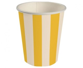 Godan Kubek jednorazowy paski żółty papier 250ml Godan (PG-KPA1)