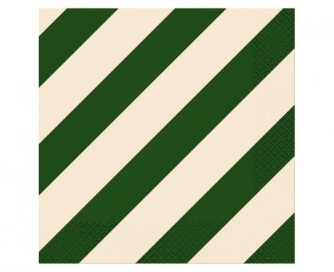 Godan Serwetki paski zielono beżowe zielony papier [mm:] 330x330 Godan (PG-SPA4)