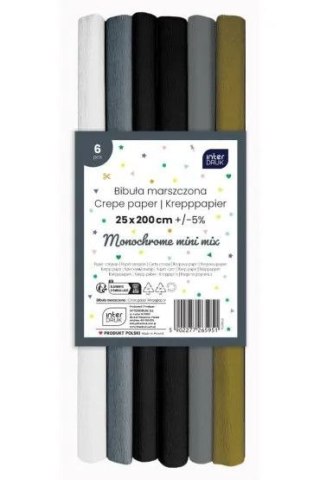 Interdruk Bibuła marszczona MONOCHROME mix 250mm x 200mm Interdruk