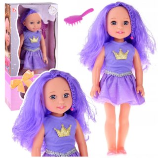 Lean Lalka W Sukience z Koroną Długie Włosy Fioletowa Szczotka [mm:] 380 Lean (24438)