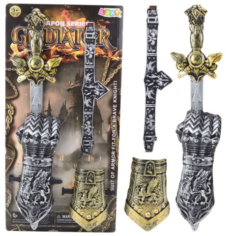 Lean Zestaw rycerski Gladiator Miecz Ochraniacze Pas Zdobione Lean (24294)