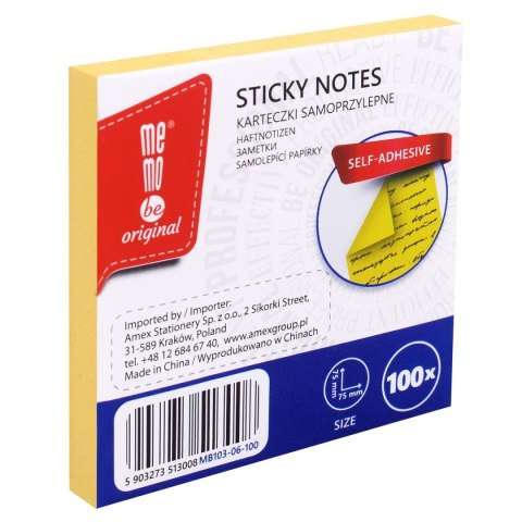 Memobe Notes samoprzylepny (karteczki) żółte Memobe (MB103-06-100)