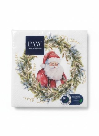 Paw Serwetki Lunch BN Joyful Claus Circle mix nadruk bibuła [mm:] 330x330 Paw (SDL240100)