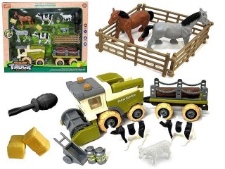 Adar Kombajn zestaw farma, kombajn do skręcania, ze śrubokrętem, zwierzęta, zagroda Adar (622364)