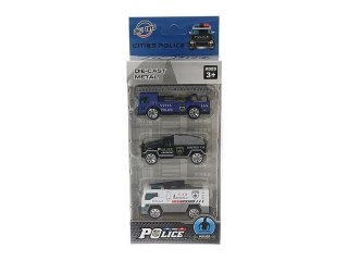 Adar Samochód policyjny zestaw 3 szt. pojazdów metal Adar (538139)