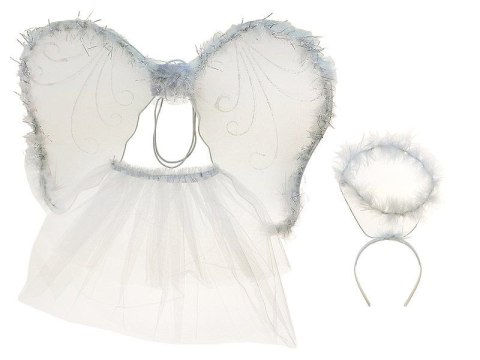 Adar Skrzydełka aniołka 44x32,5cm, ze spódniczką dł.29cm, różdżka, aureolka Adar (613980)