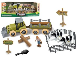 Adar Traktor zestaw farma, traktor do skręcania, z przyczepą i drzewem, ze śrubokrętem, zwierzęta, zagroda Adar (622371)