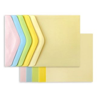 Argo Kartka składana Baza do kartek karnet i koperta, gładki pastelowy, satynowy mix 5szt. [mm:] 145x145 Argo (283109)