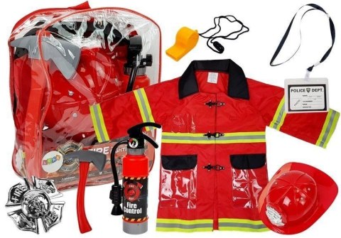 Lean Kostium Strażaka Mundur Dla Dzieci Bal Gaśnica Kask Akcesoria Lean (8329)